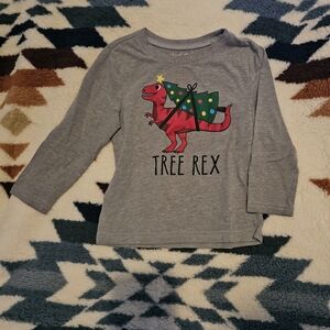 Kids Long Sleeve Shirt with Tree Rex Design